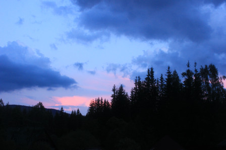 16/06 : Couché de soleil depuis le camp speleo